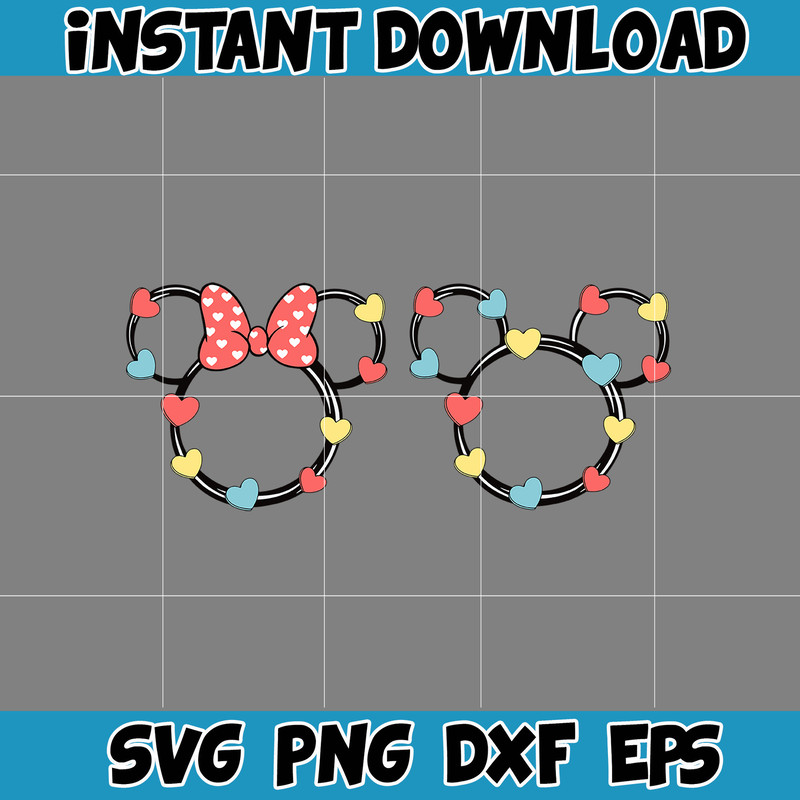 Designs Cartoon Valentine Svg, Be My Valentine Svg, Mouse And Friend Character Movie Svg (35).jpg