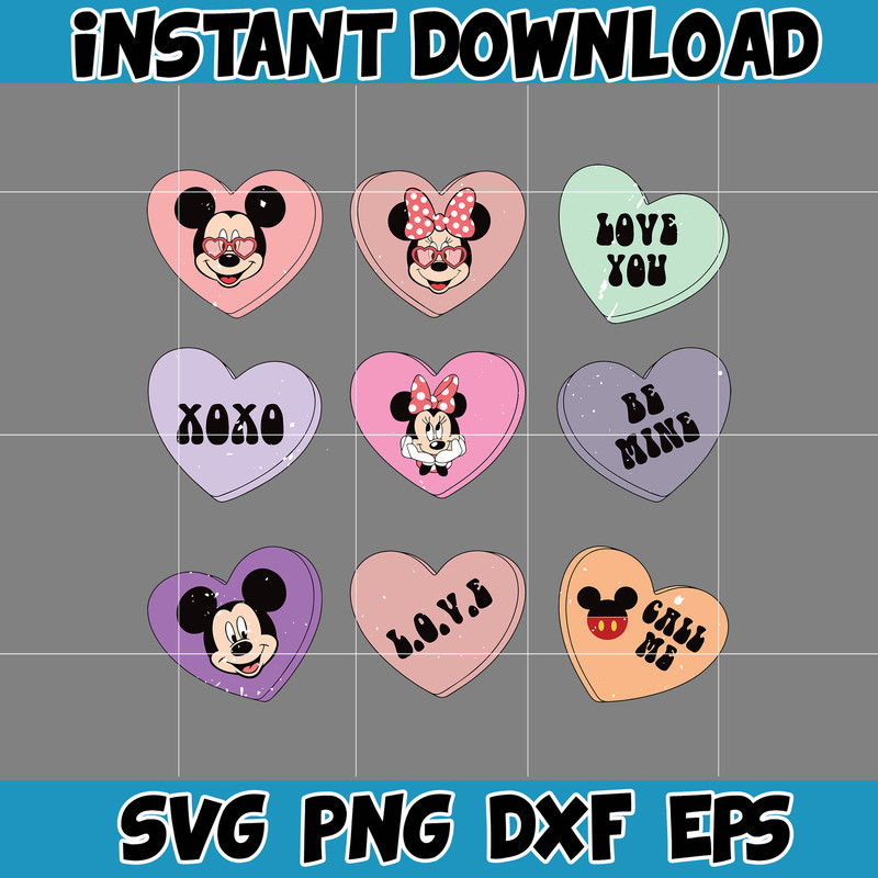 Designs Cartoon Valentine Svg, Be My Valentine Svg, Mouse And Friend Character Movie Svg (38).jpg
