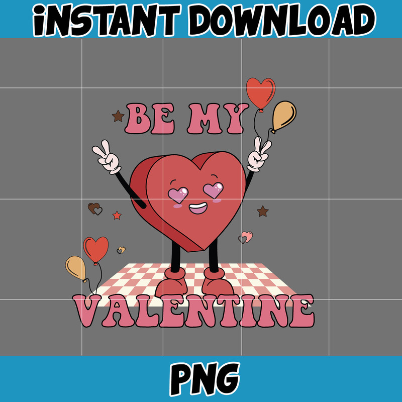 Retro Valentine Png, Groovy Valentine Png, Funny Valentine's Png, Valentine Png, Love Sublimation, Be Mine Png, Valentine Heart, High Quality (12).jpg