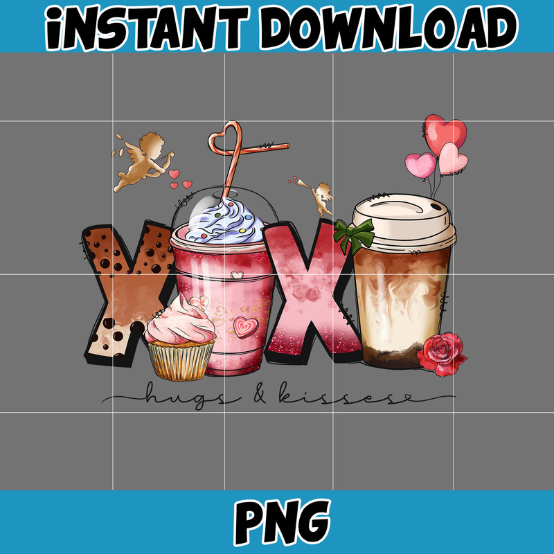 Valentine Coffee Png, Valentine Coffee Png, Valentine Drinks Png, Latte Drink Png, XOXO Png, Coffee Lover, Valentine Digital Download (11).jpg