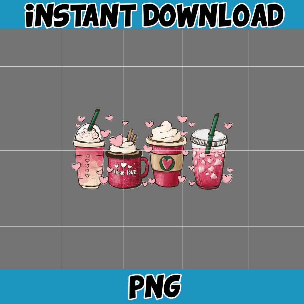 Valentine Coffee Png, Valentine Coffee Png, Valentine Drinks Png, Latte Drink Png, XOXO Png, Coffee Lover, Valentine Digital Download (7).jpg