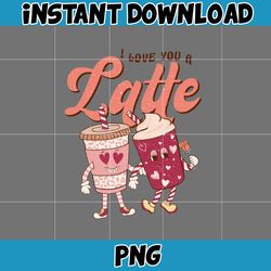 Retro Valentine Png, Love Bite Xo xo Latte Howdy Valentine Candy Conversation Lover Babe Be Mine Peace Love More Vibes (
