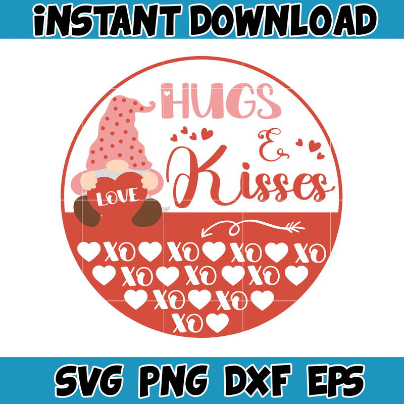 Valentine's Day Sign Svg, Wood Round Signs, Valentine's Day Door Hanger Svg, Laser Cut file, Glowforge Ready Files (19).jpg