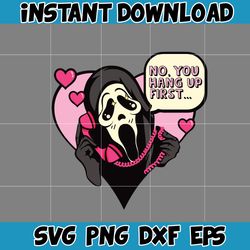 valentines scream ghost svg, scream shost svg, ghostface valentines svg, horror moives svg (19)