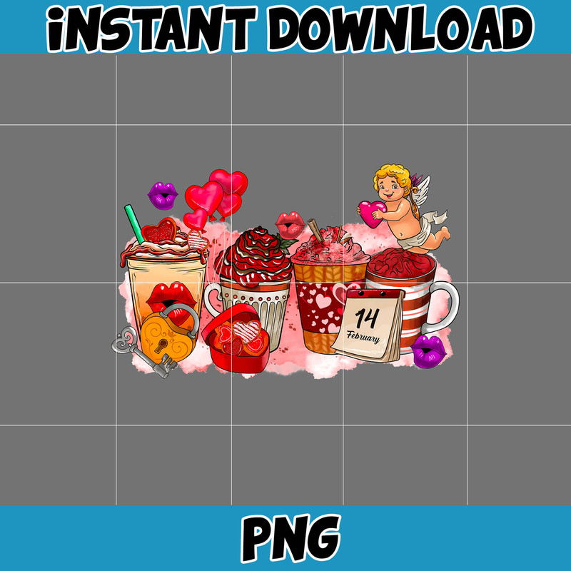 Valentine Coffee Png, Valentine Coffee Png, Valentine Drinks Png, Latte Drink Png, XOXO Png, Coffee Lover, Valentine Digital Dow (5).jpg