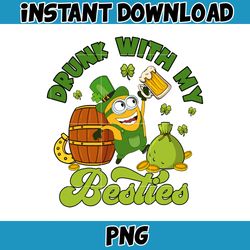 Drunk With My Besties Png, Cartoon St. Patrick's Day Png, St Patricks Day Shirt, Cartoon Movies PNG, Sublimation Designs