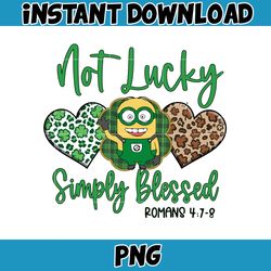 Not Lucky Simply Blessed Png, Cartoon St. Patrick's Day Png, St Patricks Day Shirt, Cartoon Movies Png