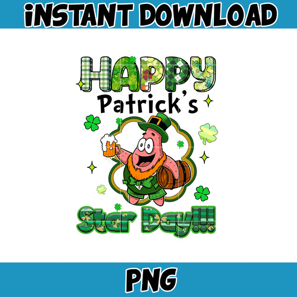 Happy Patrick's Star Day Png, Happy Patrick Patty Day Png, St Patrick's Day Png, Cartoon Characters, Saint Patrick's Day Png.jpg