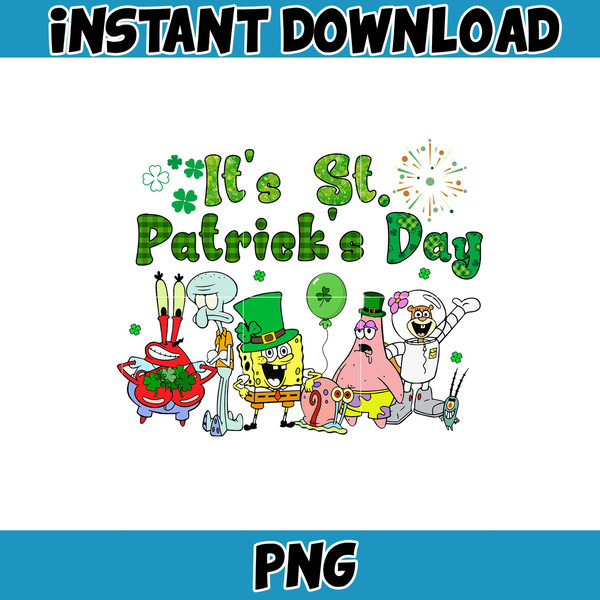 It's St.Patrick's Day Png, Happy Patrick Patty Day Png, St Patrick's Day Png, Cartoon Characters, Saint Patrick's Day Png.jpg