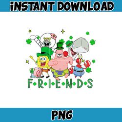 spongebob patricks friends png, happy patrick patty day png, st patrick's day png, cartoon characters, saint patrick's d