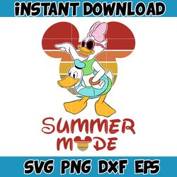 Summer Mode Daisy Duck Svg, Summer Mickey and Friends Svg, Best Friends Together Svg, Summer Mode Svg (1)