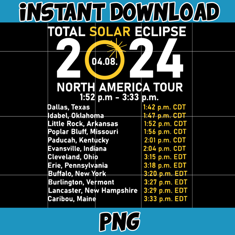 Total Solar Eclipse 2024 Png, Double Sided Png, April 8th 2024 Png, Eclipse Event 2024 Png, Celestial Png, Insatnt Download.jpg