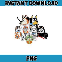 bluey star war png, bluey family matching png, bluey png, bluey friends png, bluey birthday png