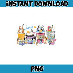 bluey coffee png, bluey family matching png, bluey png, bluey friends png, bluey birthday png