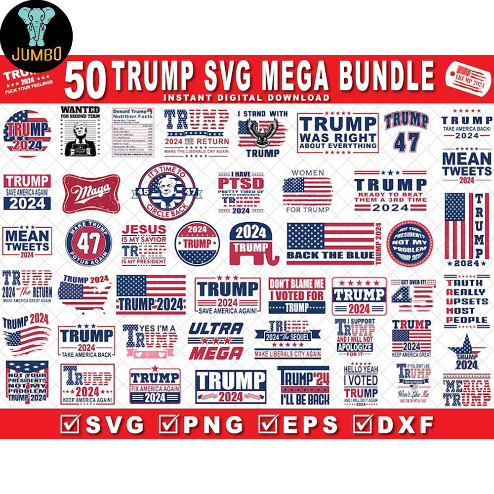 Trump Mega Make America Again 2024 Sublimation Bundle Svg 0