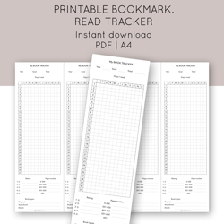Book reading tracker. Printable bookmark. Gifts for book lovers. Yearly reading habit tracker. Gifts for readers