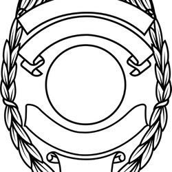 blank police badge 21 vector file black white vector outline or line art file