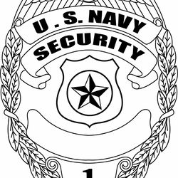 us navy security badge vector file black white vector outline or line art file