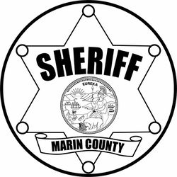marin county sheriff,s office law enforcement patch vector file black white vector outline or line art file