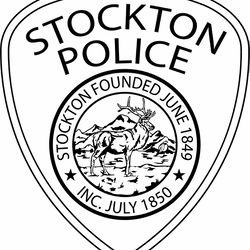 stockton police patch vector file black white vector outline or line art file
