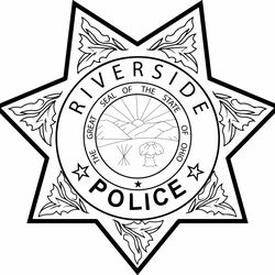 city of river side ohio police badge vector file black white vector outline or line art file