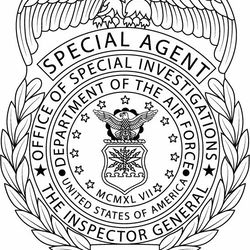u.s air force usaf osi agent badge patch vector file black white vector outline or line art file