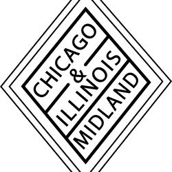 CHICAGO & ILLINOIS MIDLAND RAILROAD EMBLEM  VECTOR FILE Black white vector outline or line art file