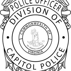 virginia capitol police officer badge  vector file black white vector outline or line art file