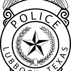 lubbock police badge vector file 1 black white vector outline or line art file