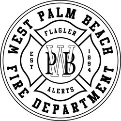 WEST PALM BEACH FIRE DEPARTMENT PATCH VECTOR FILE Black white vector outline or line art file