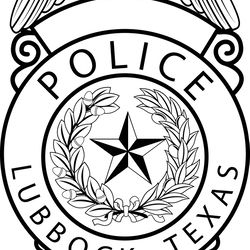 lubbock police badge vector file 3 black white vector outline or line art file