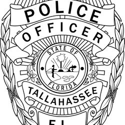 tallahassee folorida police officer badge vector file black white vector outline or line art file