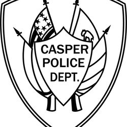 casper wyoming police patch vector file black white vector outline or line art file