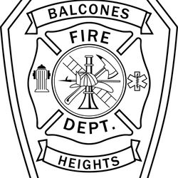 balcones fire dept.heights badge vector file black white vector outline or line art file