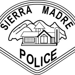 Sierra Madre Police patch vector file Black white vector outline or line art file