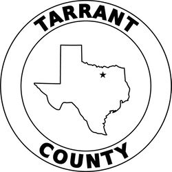 Tarrant County Texas vector file Black white vector outline or line art file