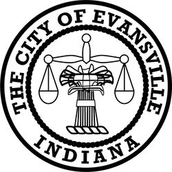 the city of Evansville,Indiana vector file Black white vector outline or line art file