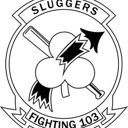 U.S NAVY FIGHTER SQUADRON VF-103 PATCH VECTOR FILE Black white vector outline or line art file