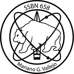 USS MARIANO G. VALLEJO SSBN-658 BALLISTIC MISSILE SUBMARINE PATCH VECTOR FIL Black white vector outline or line art file