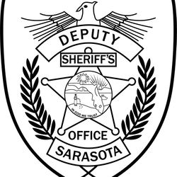 SARASOTA COUNTY DEPUTY SHERIFFS OFFICE PATCH VECTOR FILE Black white vector outline or line art file