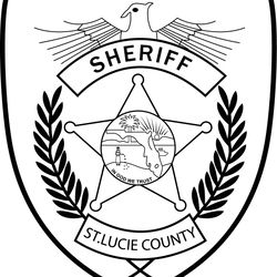 ST.LUCIE COUNTY SHERIFF FL PATCH VECTOR FILE Black white vector outline or line art file