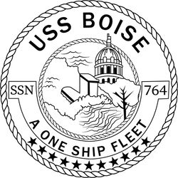 USS BOISE SSN-764 ATTACK SUBMARINE PATCH VECTOR FILE Black white vector outline or line art file