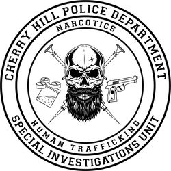 cherry hill police department patch vector file Black white vector outline or line art file
