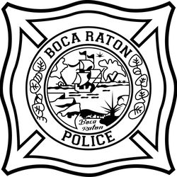 BOCA RATON FL POLICE PATCH VECTOR FILE Black white vector outline or line art file