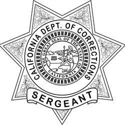 California department of corrections sergeant badge vector file Black white vector outline or line art file