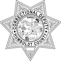 Correctional Deputy Sheriff Badge Humboldt County vector file Black white vector outline or line art file