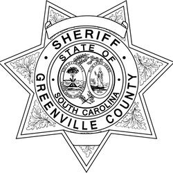 Greenville County Sheriff badge vector file Black white vector outline or line art file