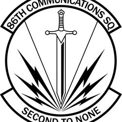 86TH COMMUNICATIONS SQ U.S AIR FORCE USAF PATCH VECTOR FILE Black white vector outline or line art file