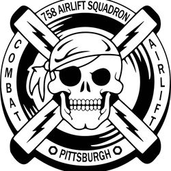 758 Airlift Sq Pittsburgh patch vector file Black white vector outline or line art file