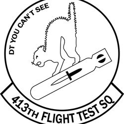 airforce 413th FTS flight test sq vector file Black white vector outline or line art file